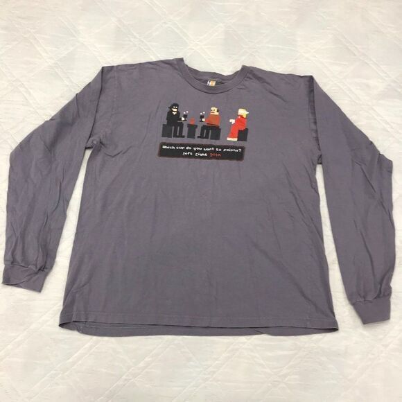 Which cup do you want to poison? left right both gray long sleeve shirt XL - Picture 1 of 3
